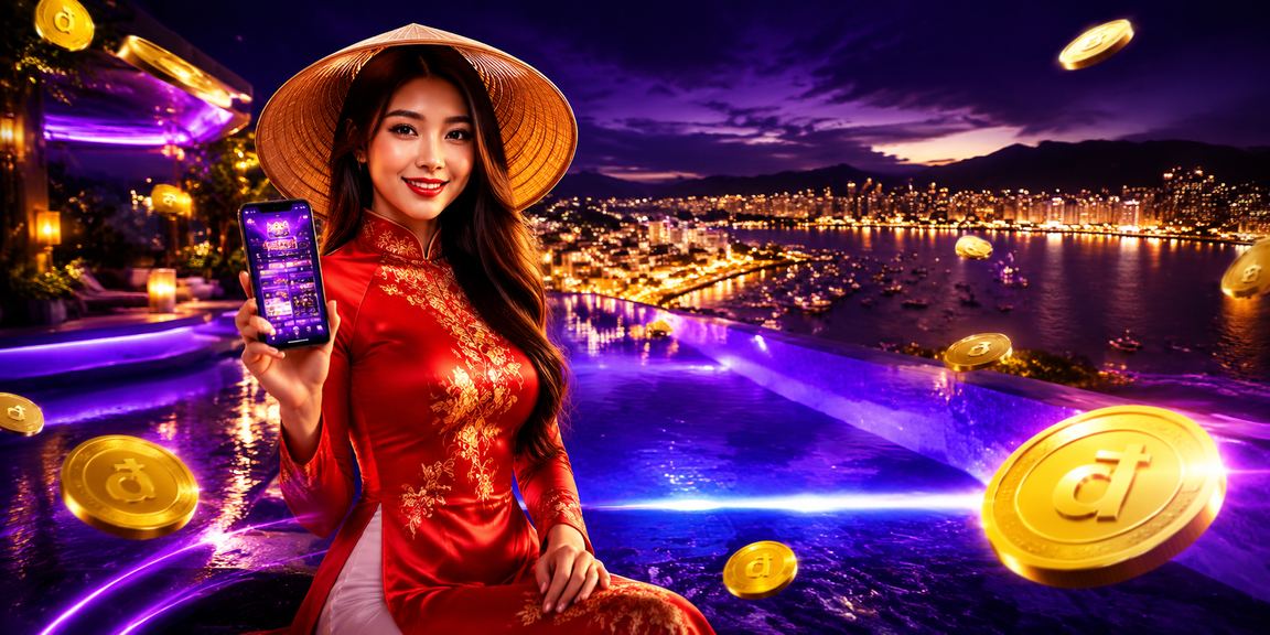 Người phụ nữ mặc áo dài Nha Trang sử dụng ứng dụng casino trên điện thoại