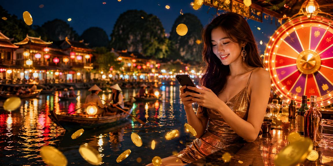 Không khí lễ hội Ninh Bình với bàn roulette và jackpot trực tuyến